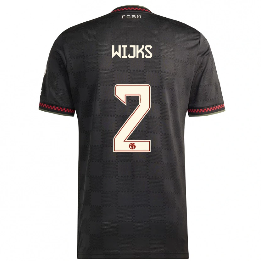 Danxen Homem Camisola Chivano Wijks #2 Preto Branco Terceiro 2025/26 Camisa