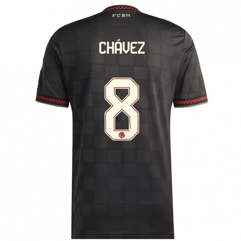 Danxen Homem Camisola Felipe Chávez #8 Preto Branco Terceiro 2025/26 Camisa