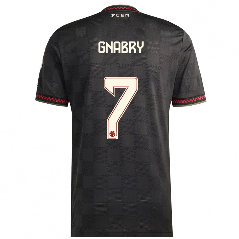 Danxen Homem Camisola Serge Gnabry #7 Preto Branco Terceiro 2025/26 Camisa