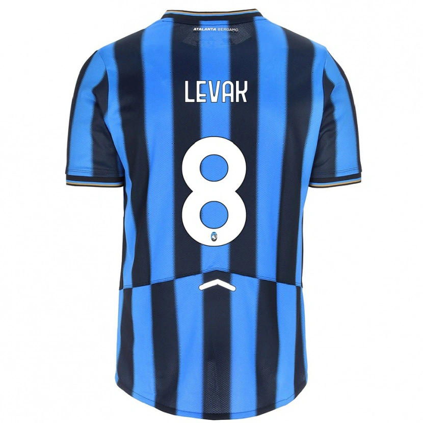 Danxen Mulher Camisola Sergej Levak #8 Azul Celeste Preto Principal 2025/26 Camisa