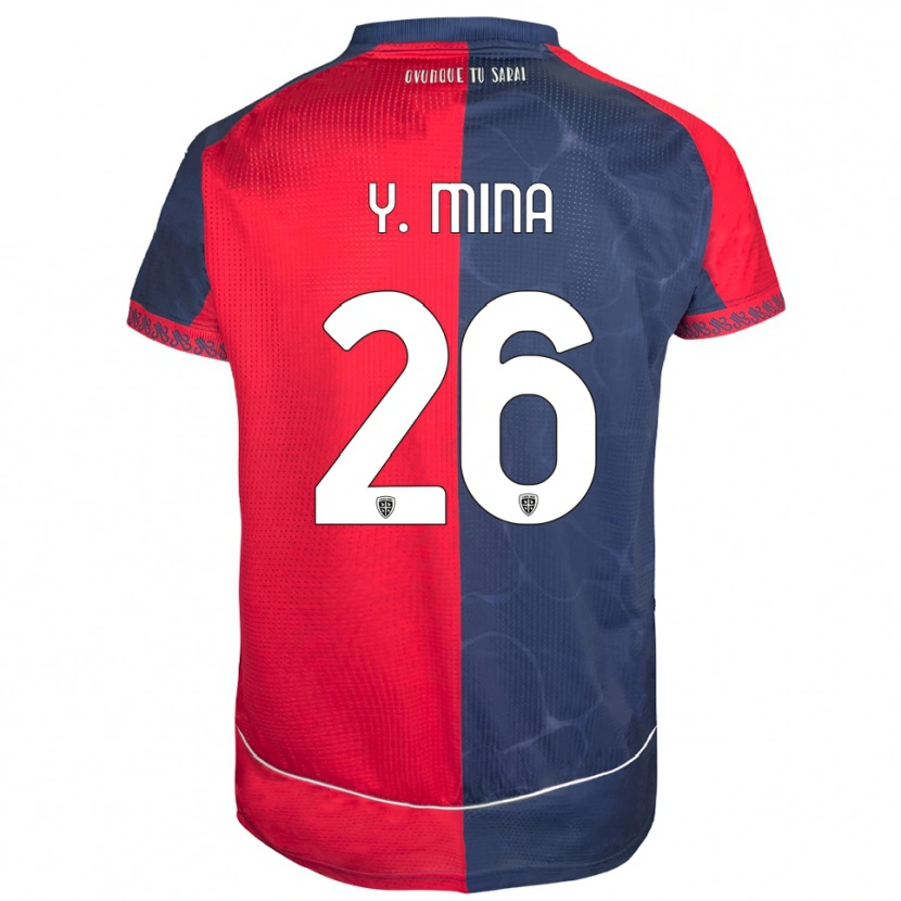 Danxen Mulher Camisola Yerry Mina #26 Vermelho Marinho Principal 2025/26 Camisa