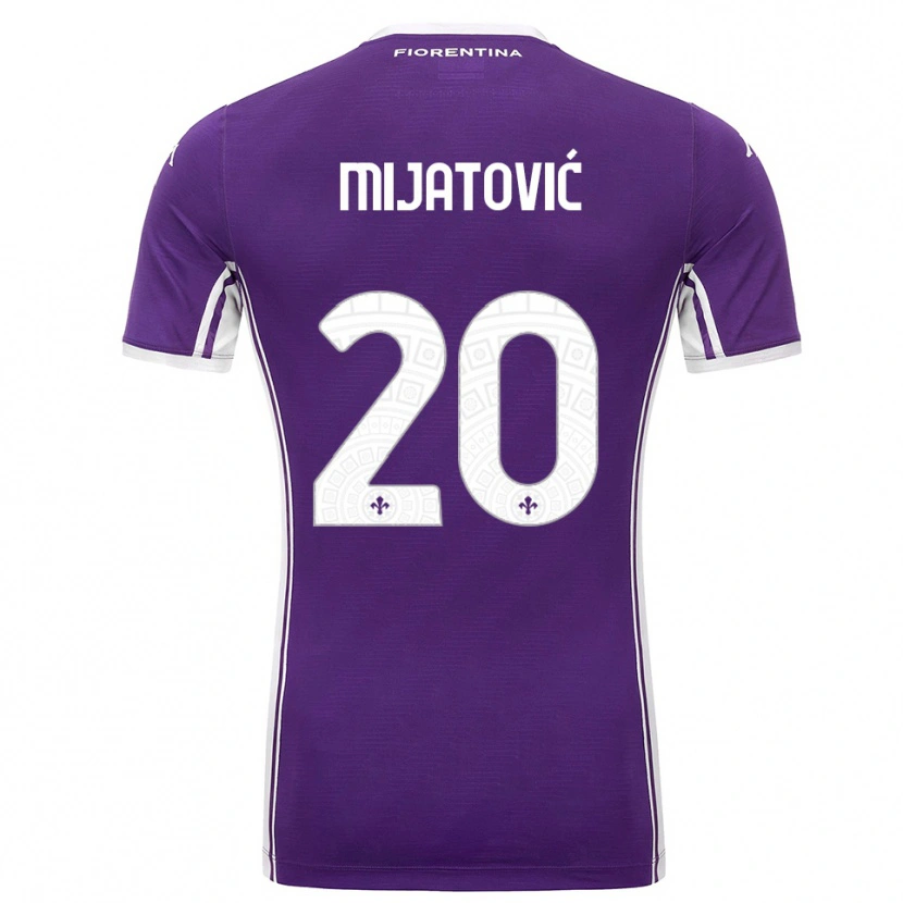 Danxen Mulher Camisola Milica Mijatović #20 Roxo Branco Principal 2025/26 Camisa