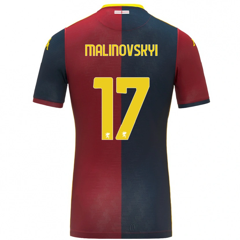 Danxen Mulher Camisola Ruslan Malinovskyi #17 Vermelho Azul Royal Principal 2025/26 Camisa