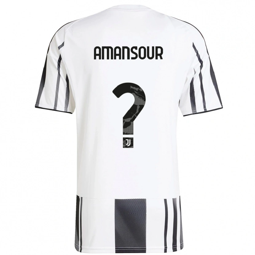 Danxen Mulher Camisola Adam Amansour #0 Branco Preto Principal 2025/26 Camisa