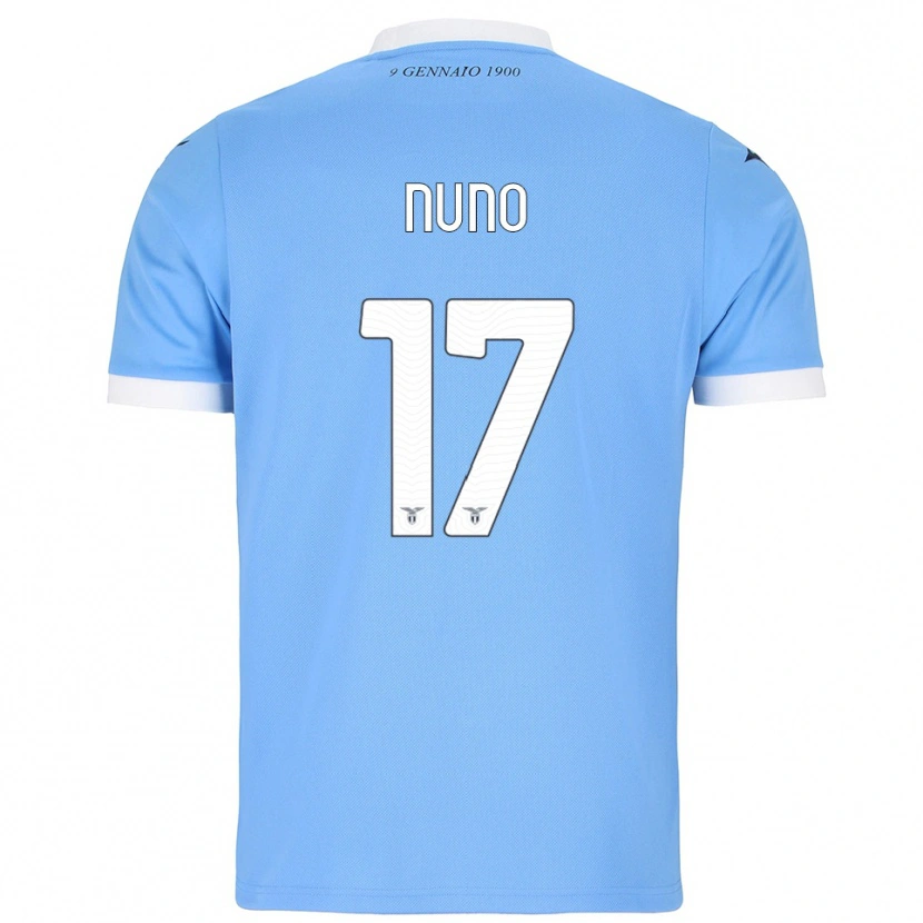 Danxen Mulher Camisola Nuno Tavares #17 Azul Celeste Branco Principal 2025/26 Camisa