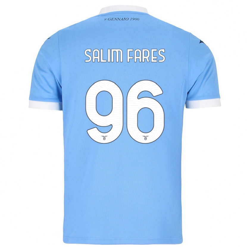 Danxen Mulher Camisola Mohamed Salim Fares #96 Azul Celeste Branco Principal 2025/26 Camisa