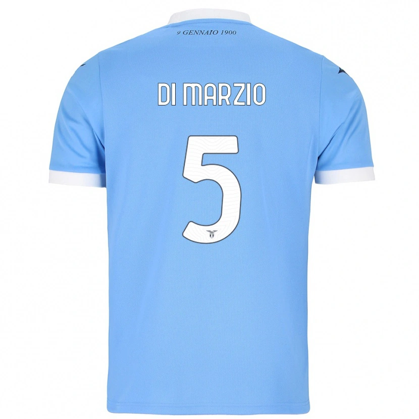 Danxen Mulher Camisola Flavio Di Marzio #5 Azul Celeste Branco Principal 2025/26 Camisa
