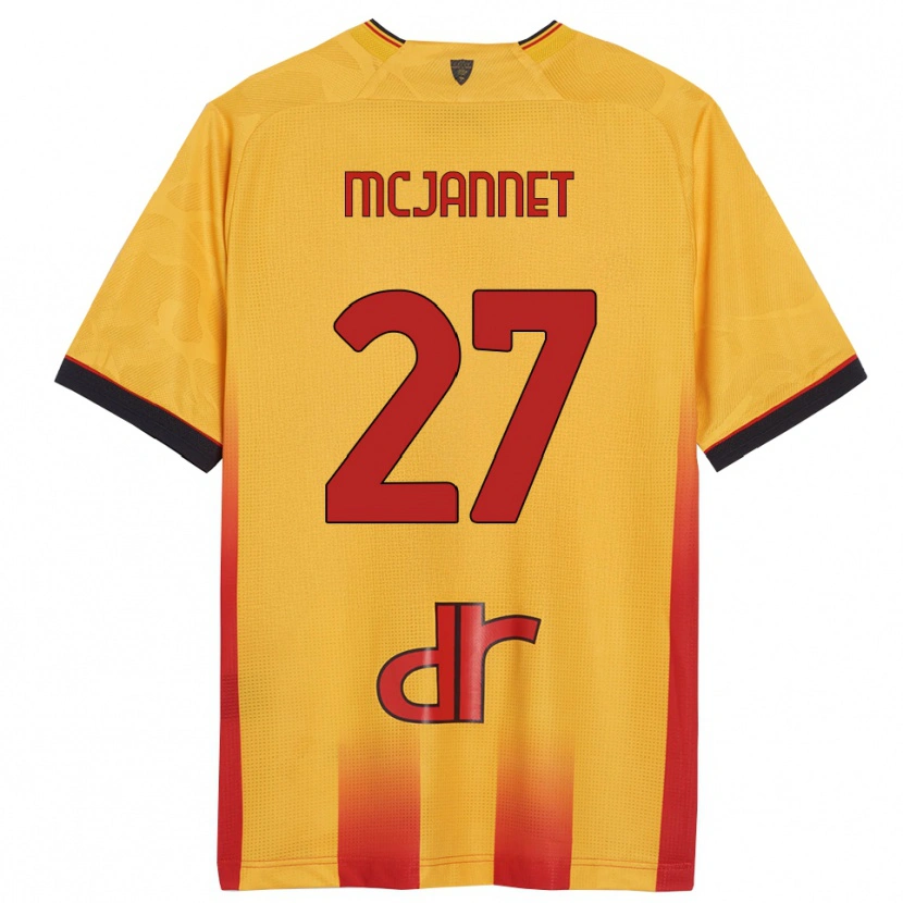 Danxen Mulher Camisola Ed Mcjannet #27 Amarelo Laranja Principal 2025/26 Camisa
