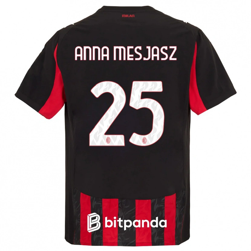 Danxen Mulher Camisola Małgorzata Anna Mesjasz #25 Vermelho Preto Principal 2025/26 Camisa