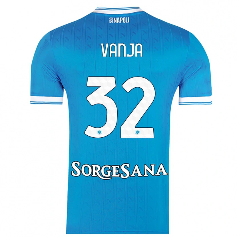 Danxen Mulher Camisola Vanja Milinković-Savić #32 Azul Celeste Branco Principal 2025/26 Camisa