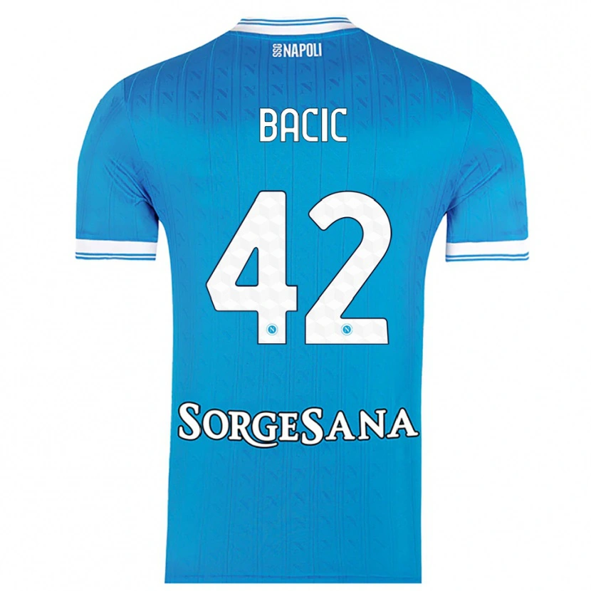Danxen Mulher Camisola Doris Bačić #42 Azul Celeste Branco Principal 2025/26 Camisa