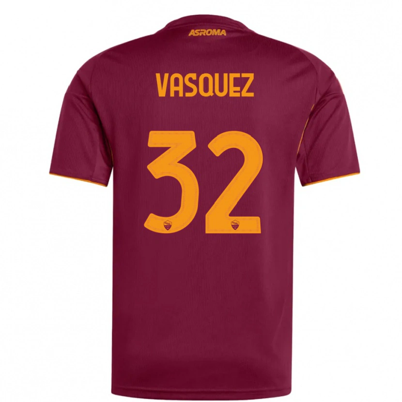 Danxen Mulher Camisola Devis Vásquez #32 Borgonha Laranja Principal 2025/26 Camisa