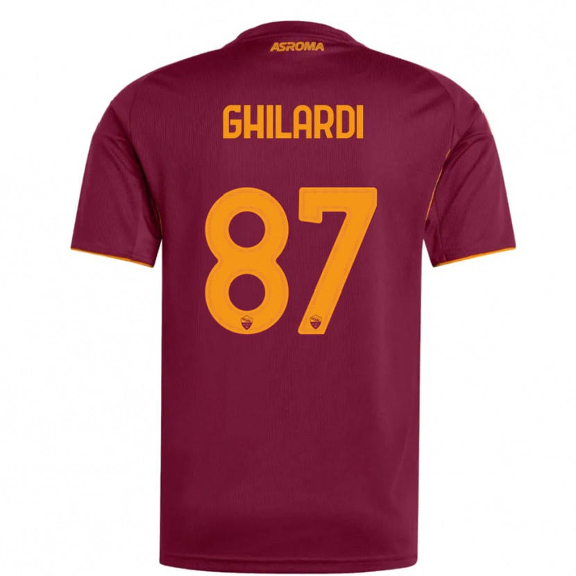 Danxen Mulher Camisola Daniele Ghilardi #87 Borgonha Laranja Principal 2025/26 Camisa