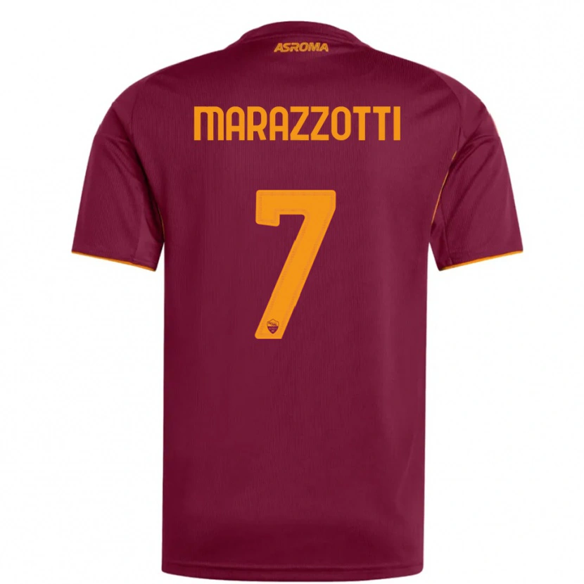 Danxen Mulher Camisola Fabrizio Marazzotti #7 Borgonha Laranja Principal 2025/26 Camisa