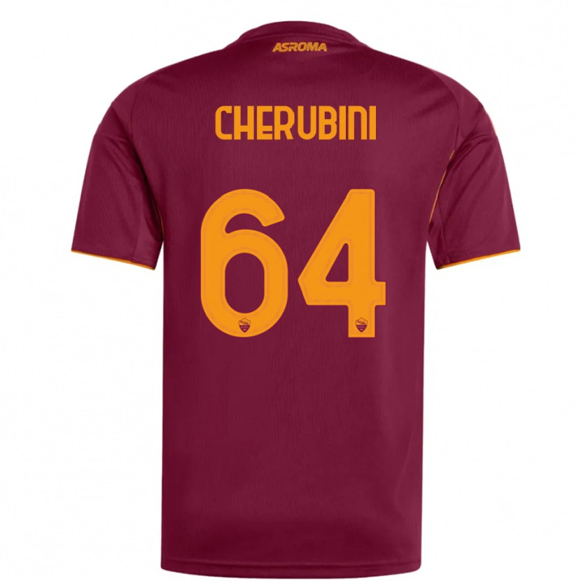 Danxen Mulher Camisola Luigi Cherubini #64 Borgonha Laranja Principal 2025/26 Camisa