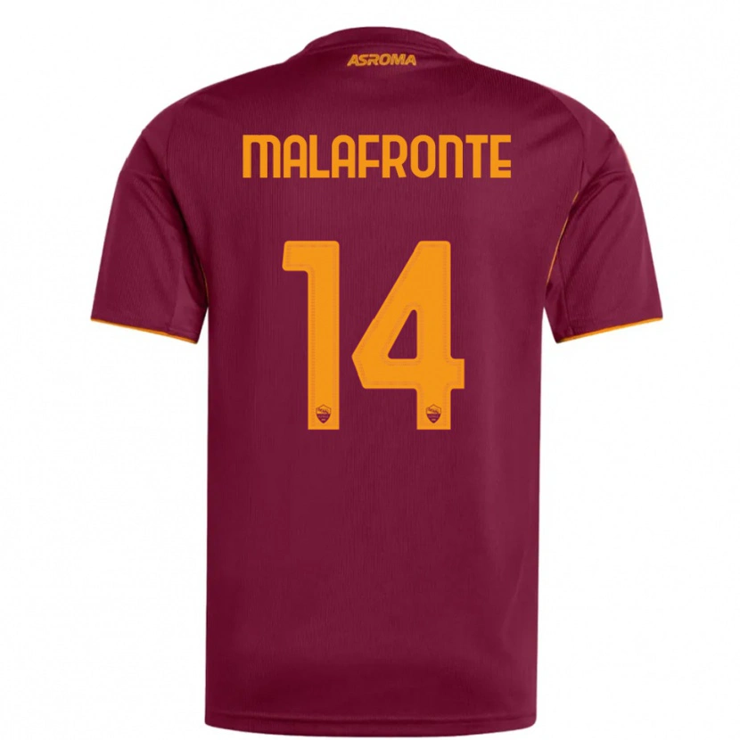 Danxen Mulher Camisola Matteo Malafronte #14 Borgonha Laranja Principal 2025/26 Camisa