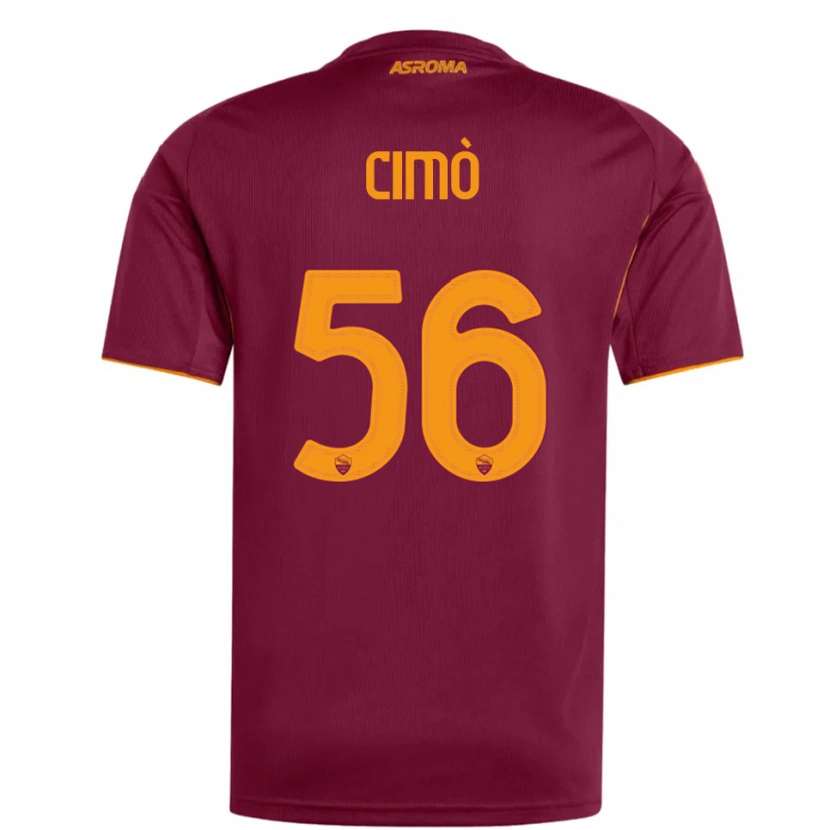 Danxen Mulher Camisola Giada Cimò #56 Borgonha Laranja Principal 2025/26 Camisa