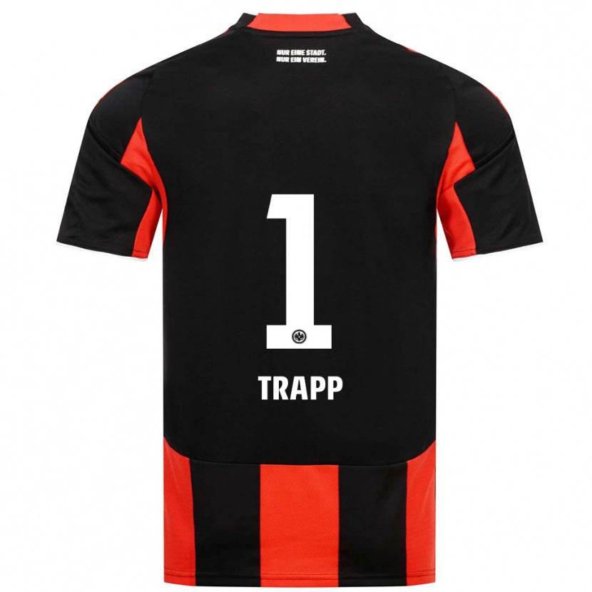 Danxen Mulher Camisola Kevin Trapp #1 Preto Vermelho Principal 2025/26 Camisa