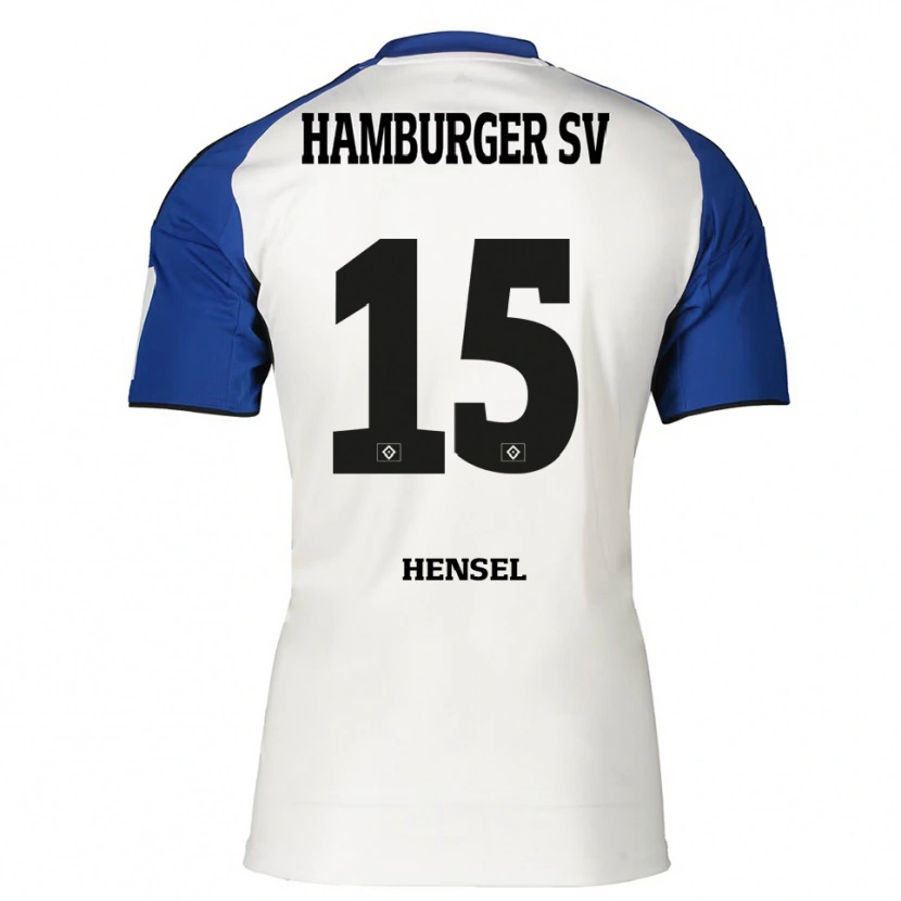 Danxen Mulher Camisola Jahnoa Hensel #15 Branco Azul Principal 2025/26 Camisa