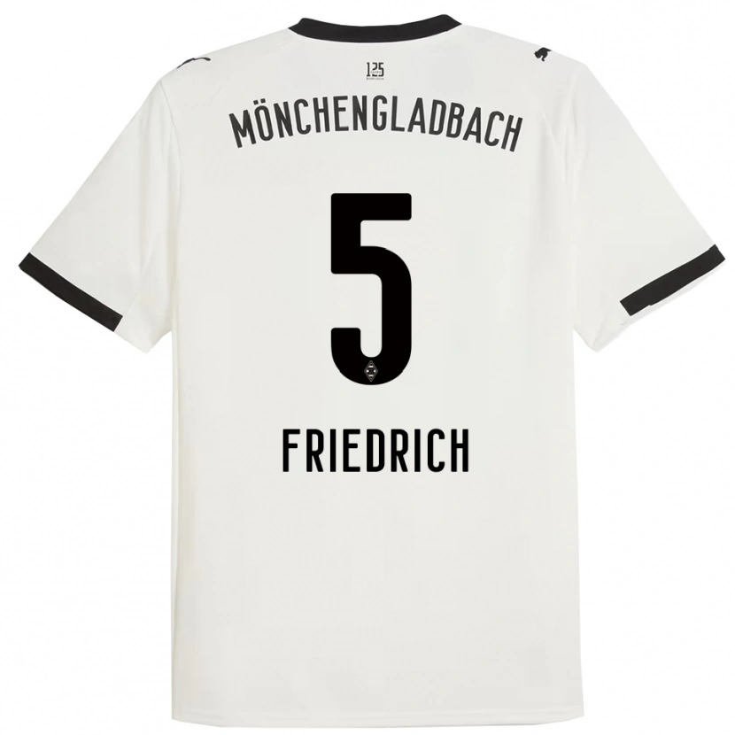 Danxen Mulher Camisola Marvin Friedrich #5 Branco Preto Principal 2025/26 Camisa