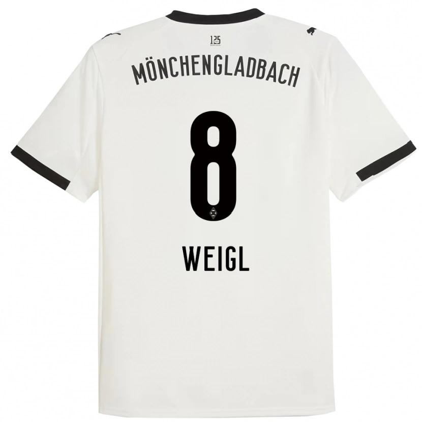 Danxen Mulher Camisola Julian Weigl #8 Branco Preto Principal 2025/26 Camisa