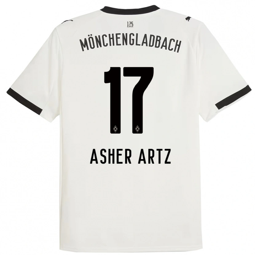Danxen Mulher Camisola Asher Artz #17 Branco Preto Principal 2025/26 Camisa