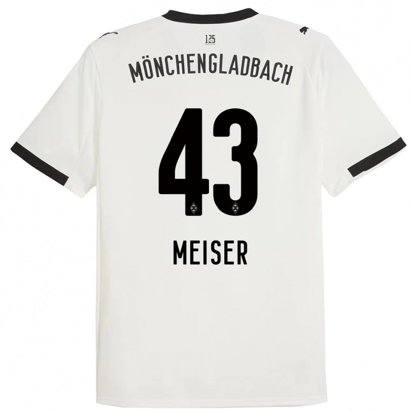 Danxen Mulher Camisola Tyler Meiser #43 Branco Preto Principal 2025/26 Camisa