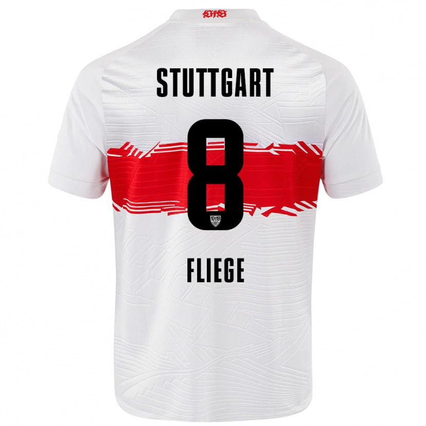 Danxen Mulher Camisola Anna Fliege #8 Branco Vermelho Principal 2025/26 Camisa