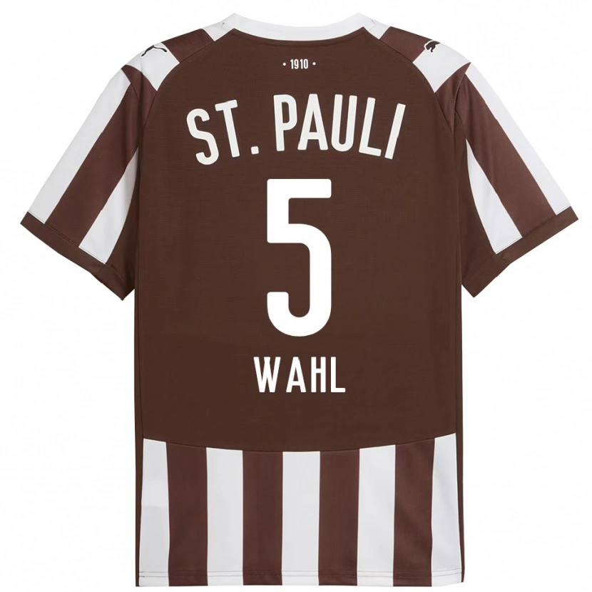 Danxen Mulher Camisola Hauke Wahl #5 Café Branco Principal 2025/26 Camisa
