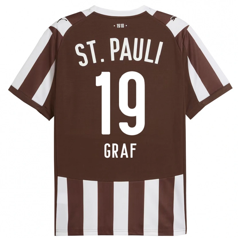 Danxen Mulher Camisola Alexander Graf #19 Café Branco Principal 2025/26 Camisa