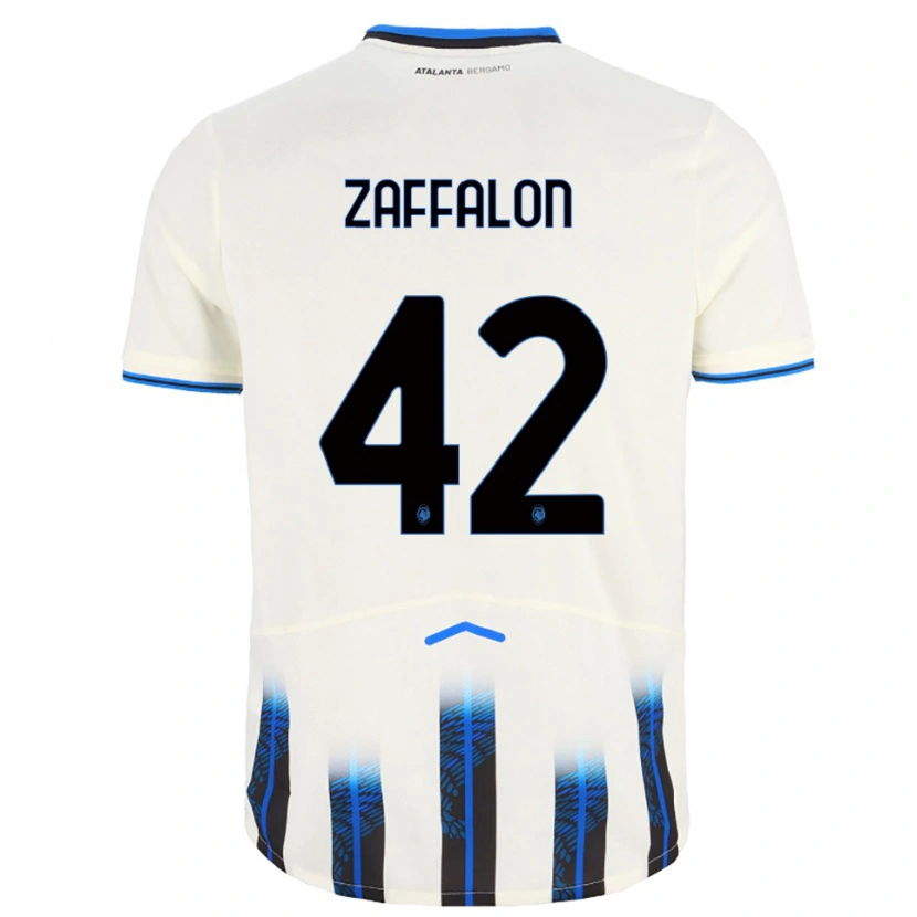 Danxen Mulher Camisola Lorenzo Zaffalon #42 Branco Azul Alternativa 2025/26 Camisa