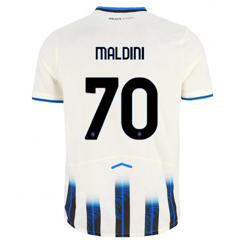 Danxen Mulher Camisola Daniel Maldini #70 Branco Azul Alternativa 2025/26 Camisa
