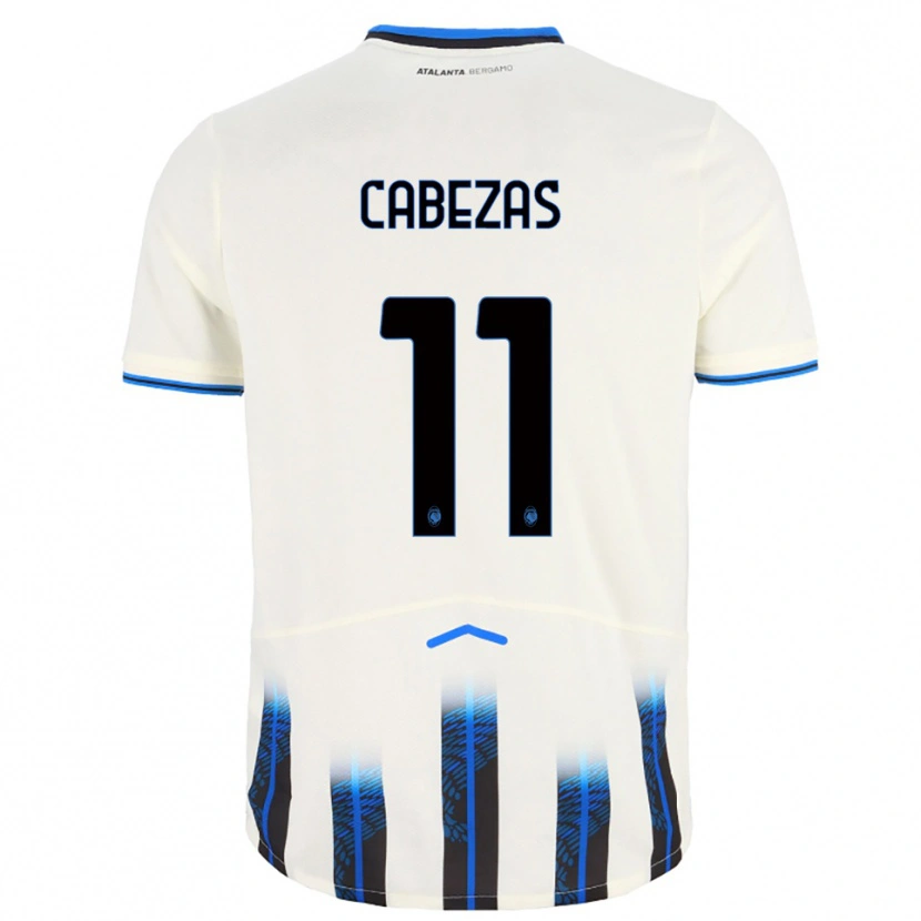Danxen Mulher Camisola Bryan Cabezas #11 Branco Azul Alternativa 2025/26 Camisa