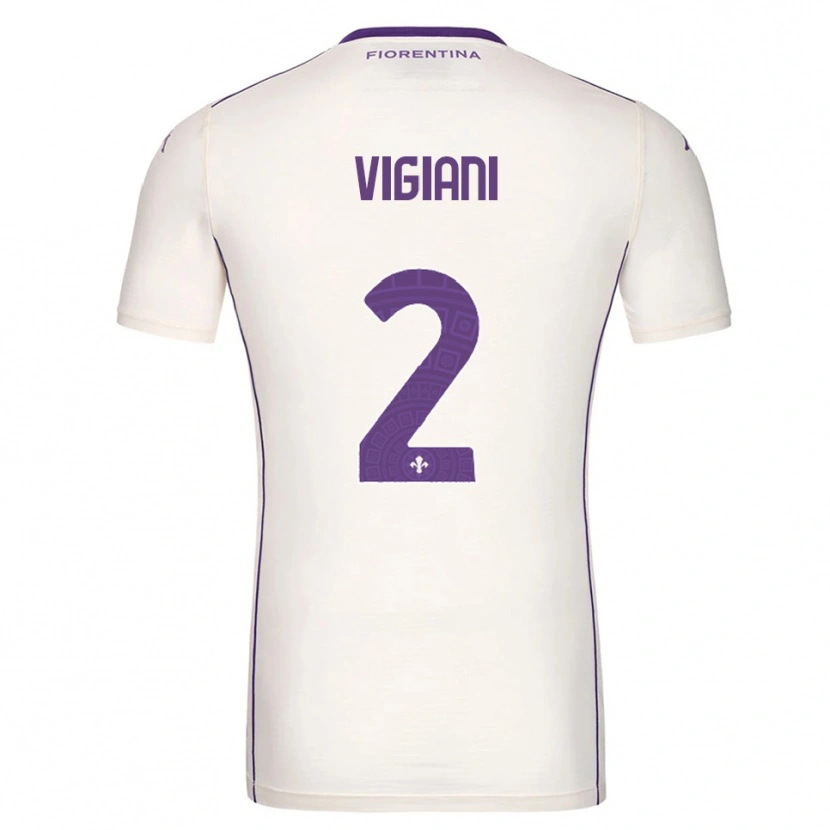 Danxen Mulher Camisola Lorenzo Vigiani #2 Branco Roxo Vermelho Alternativa 2025/26 Camisa