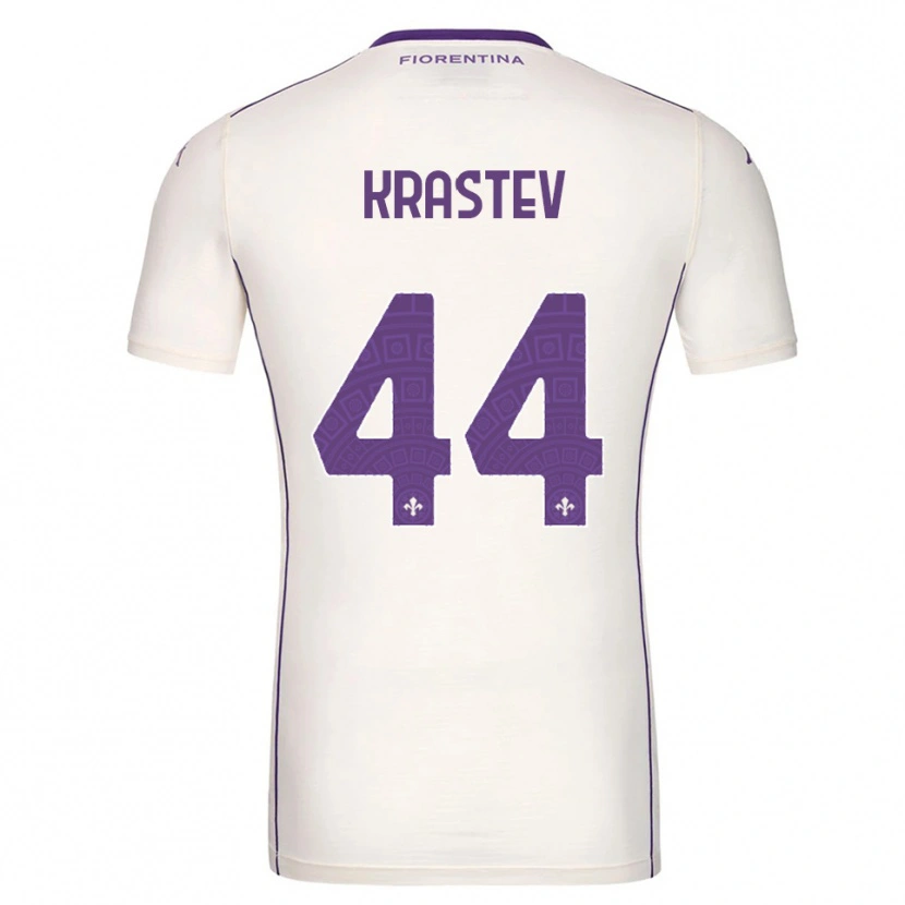 Danxen Mulher Camisola Dimo Krastev #44 Branco Roxo Vermelho Alternativa 2025/26 Camisa