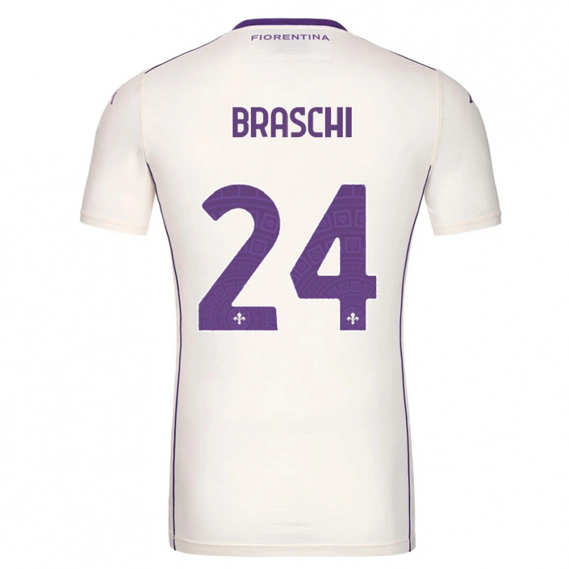 Danxen Mulher Camisola Riccardo Braschi #24 Branco Roxo Vermelho Alternativa 2025/26 Camisa