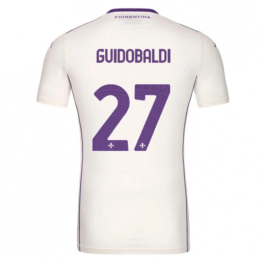 Danxen Mulher Camisola Filippo Guidobaldi #27 Branco Roxo Vermelho Alternativa 2025/26 Camisa