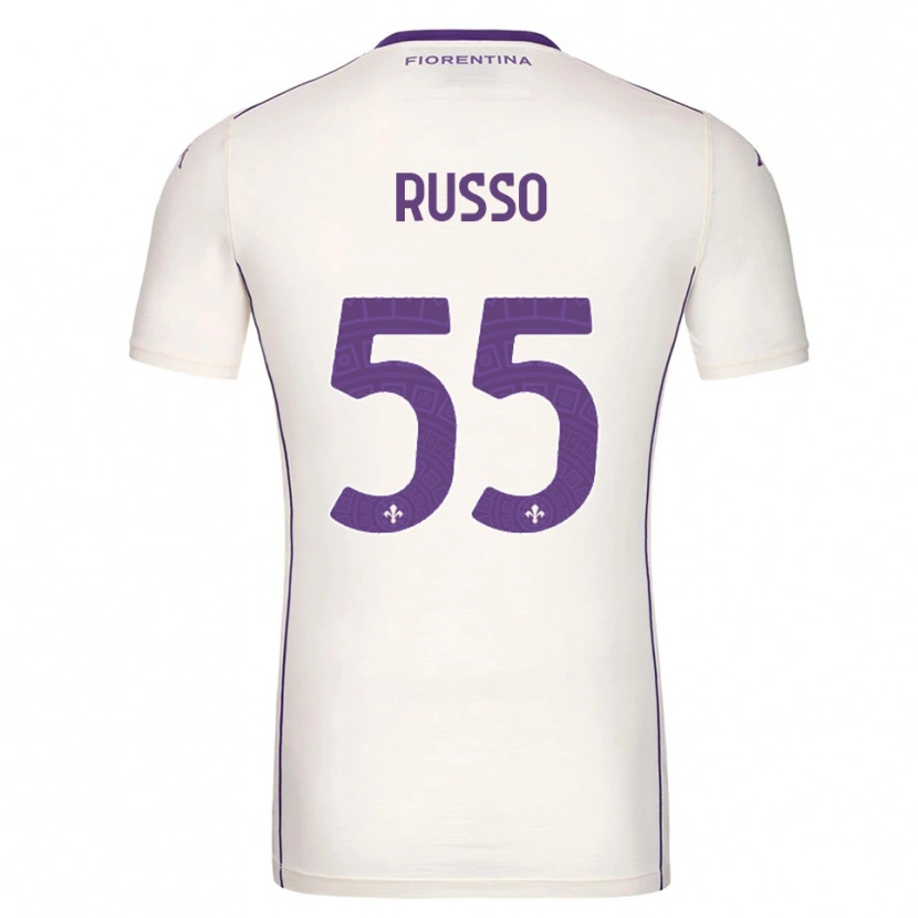 Danxen Mulher Camisola Federica Russo #55 Branco Roxo Vermelho Alternativa 2025/26 Camisa