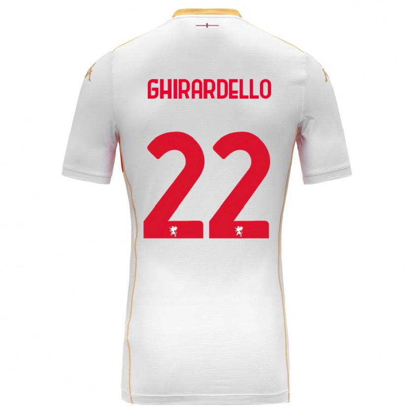 Danxen Mulher Camisola Tommaso Ghirardello #22 Branco Vermelho Alternativa 2025/26 Camisa