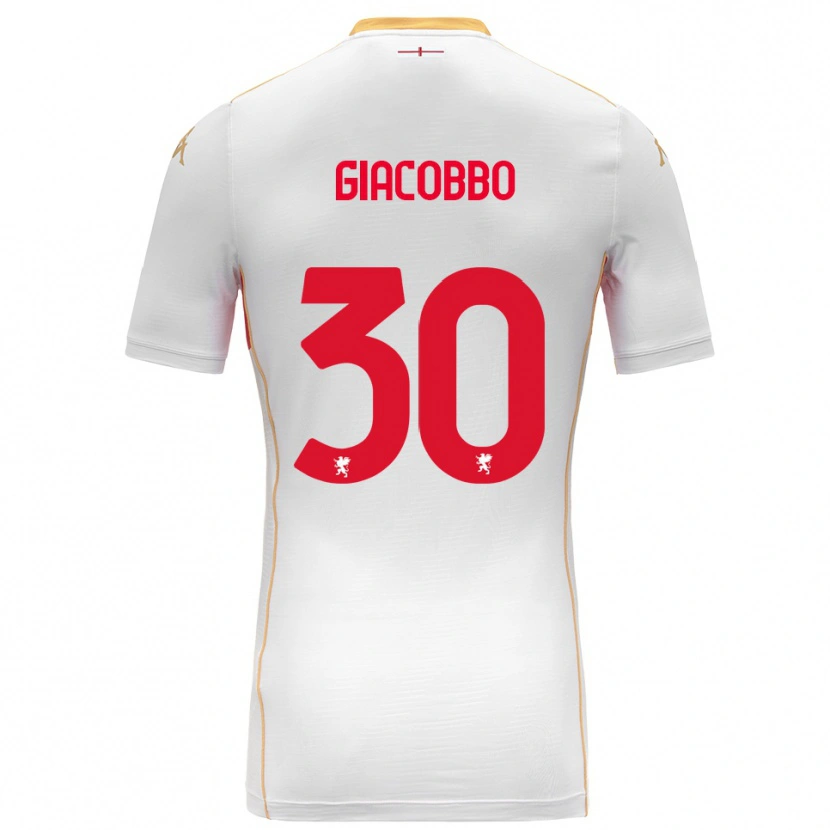 Danxen Mulher Camisola Giulia Giacobbo #30 Branco Vermelho Alternativa 2025/26 Camisa