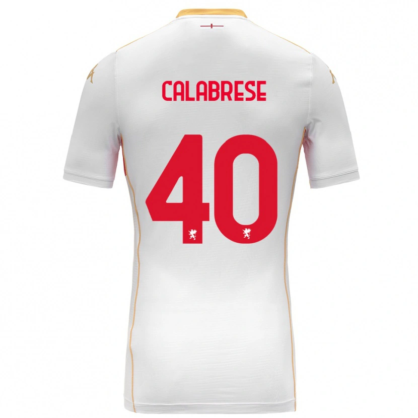 Danxen Mulher Camisola Filippo Calabrese #40 Branco Vermelho Alternativa 2025/26 Camisa