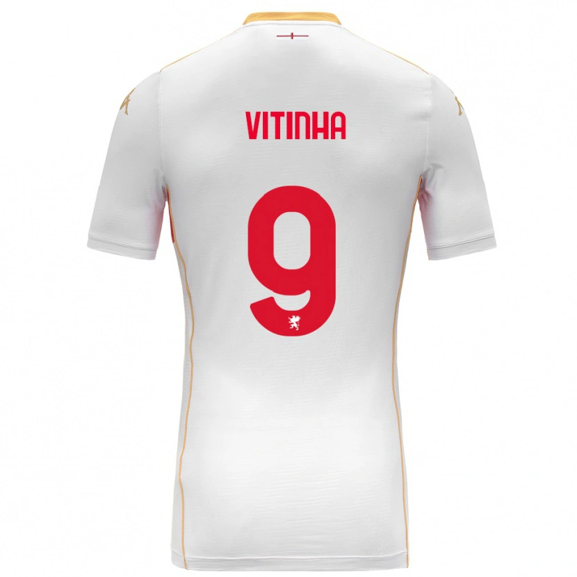Danxen Mulher Camisola Vitinha #9 Branco Vermelho Alternativa 2025/26 Camisa