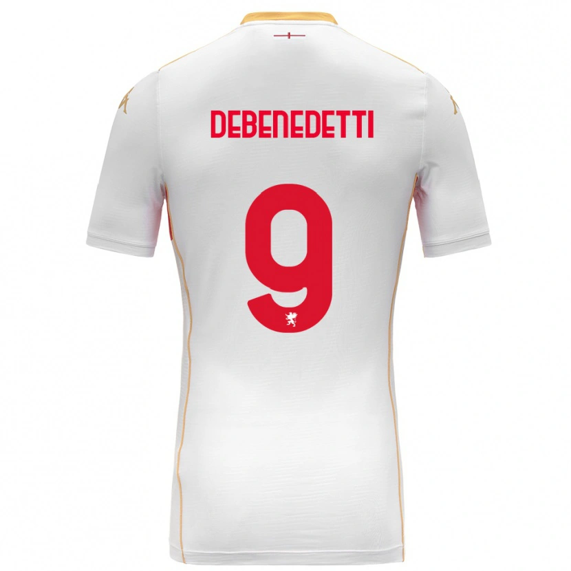 Danxen Mulher Camisola Alessandro Debenedetti #9 Branco Vermelho Alternativa 2025/26 Camisa