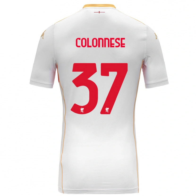 Danxen Mulher Camisola Lorenzo Colonnese #37 Branco Vermelho Alternativa 2025/26 Camisa