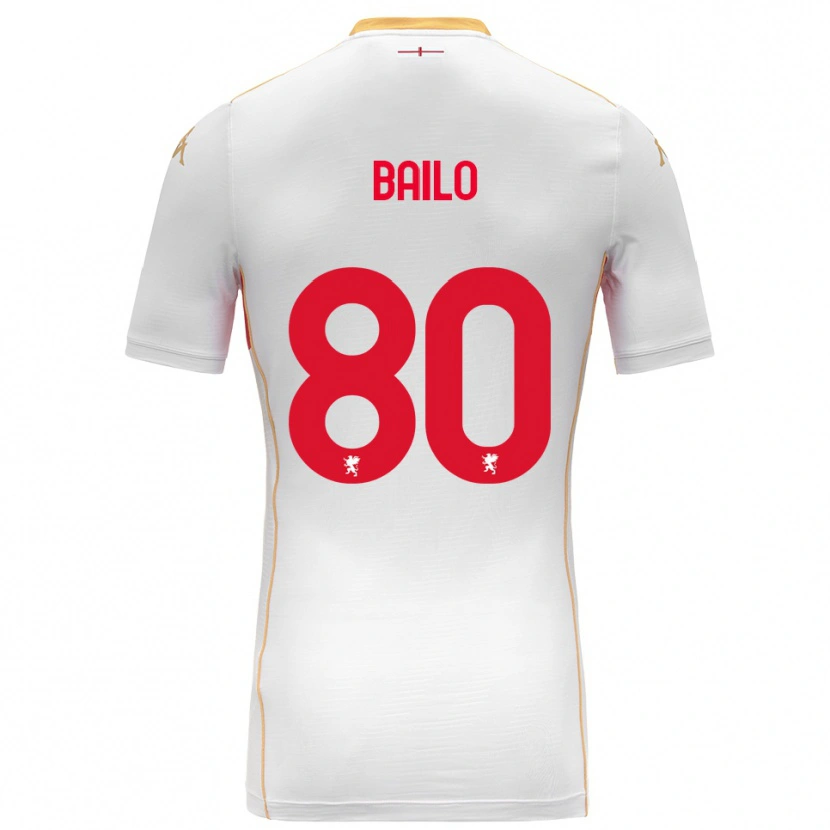 Danxen Mulher Camisola Giorgio Bailo #80 Branco Vermelho Alternativa 2025/26 Camisa