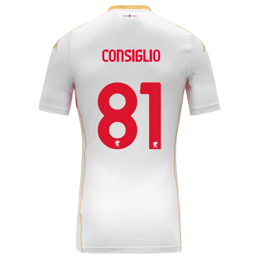 Danxen Mulher Camisola Leonardo Consiglio #81 Branco Vermelho Alternativa 2025/26 Camisa