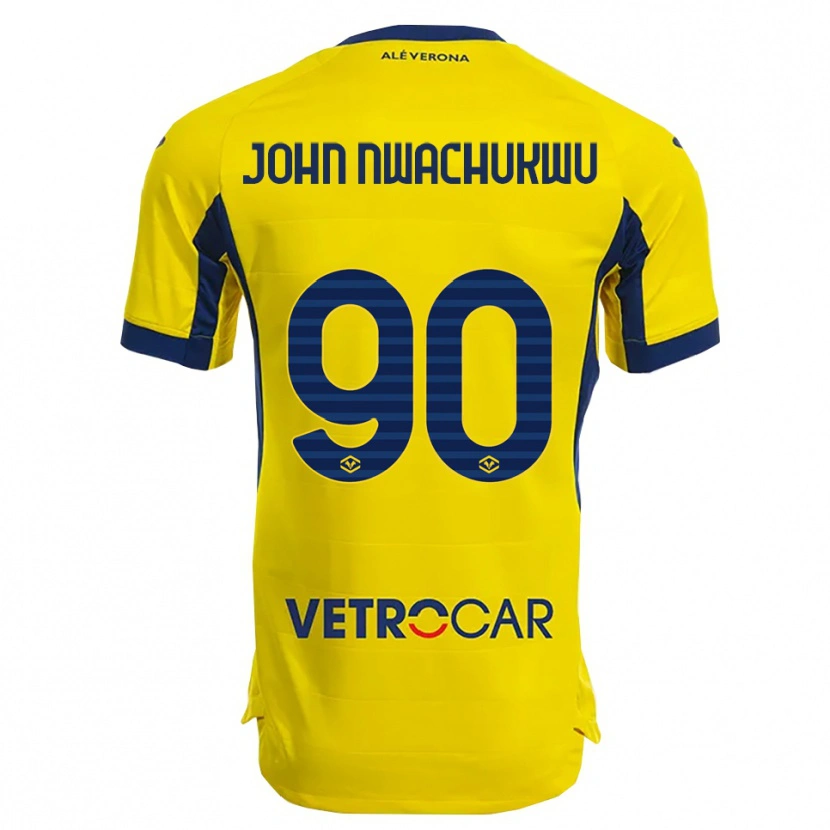 Danxen Mulher Camisola Samuel John Nwachukwu #90 Amarelo Marinho Alternativa 2025/26 Camisa