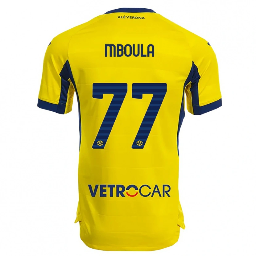 Danxen Mulher Camisola Jordi Mboula #77 Amarelo Marinho Alternativa 2025/26 Camisa