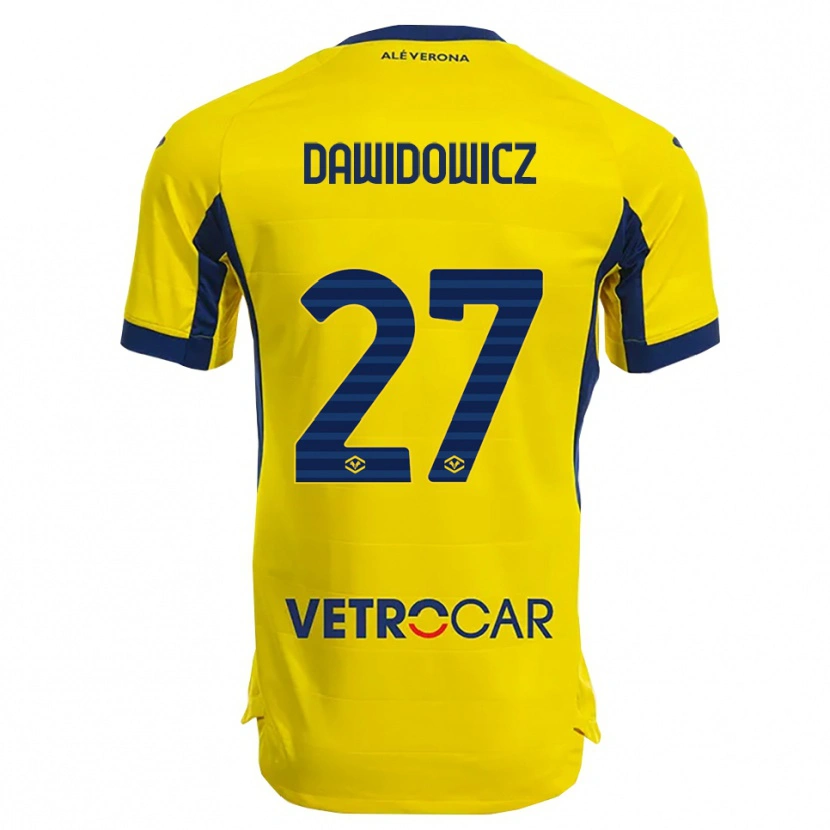 Danxen Mulher Camisola Pawel Dawidowicz #27 Amarelo Marinho Alternativa 2025/26 Camisa