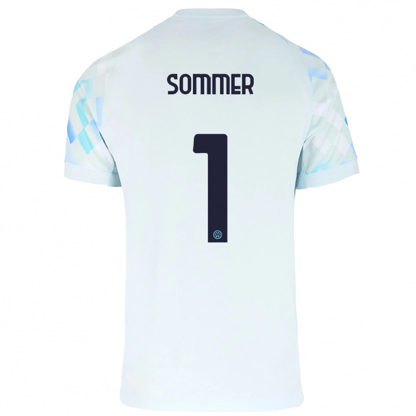 Danxen Mulher Camisola Yann Sommer #1 Branco Azul Alternativa 2025/26 Camisa